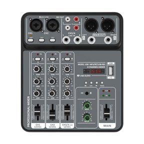 yotijay 4 Channel USB Mixer 48V System for Broadcast Home Studio
