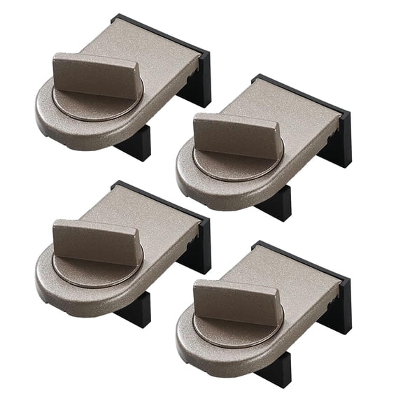 yotijay 4 Pack Adjustable Sliding Window Locks, Window Stop for Home Office Brown