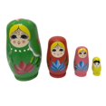 thumbnail image 1 of yotijay 4 Piece Russian Nesting Dolls Dolls Traditional Handmade Wooden Toys, Stackable, green, 1 of 9