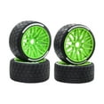 thumbnail image 1 of yotijay 4 Pieces 1/7 RC Car Tires on Road Tire Tyre for RC Hobby Car Crawler Vehicle Green, 1 of 9
