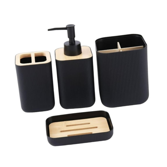 yotijay 4 Pieces Bathroom Accessories Gift Bathroom Organizer for Restroom Household 010 black