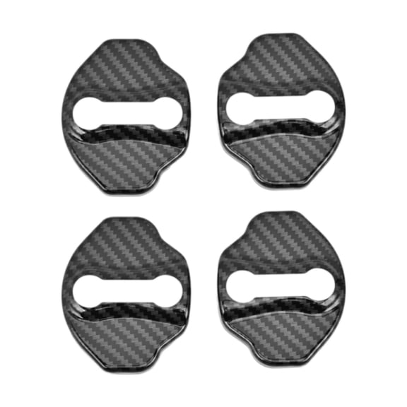 yotijay 4 Pieces Car Door Lock Protection Shock Absorber Cap Car Door Lock Striker Cover stripe