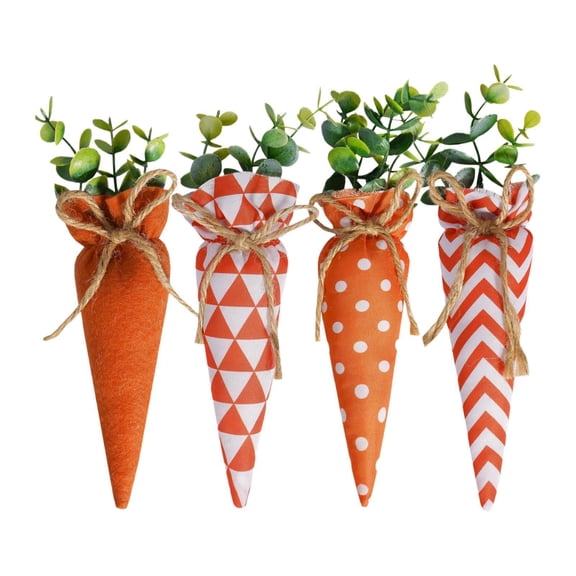 yotijay 4 Pieces Cloth Easter Carrots Fake Carrots for Spring Farmhouse Home Kitchen