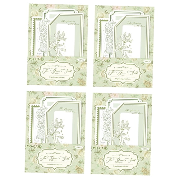 yotijay 4 Pieces Embossed Notes Art Supplies Practical Scrapbooking Labels for Festivals Green