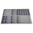 thumbnail image 1 of yotijay 4 Pieces Stackable Jewelry Trays Organizer, Drawer Inserts Showcase Display Case Grey, 1 of 2