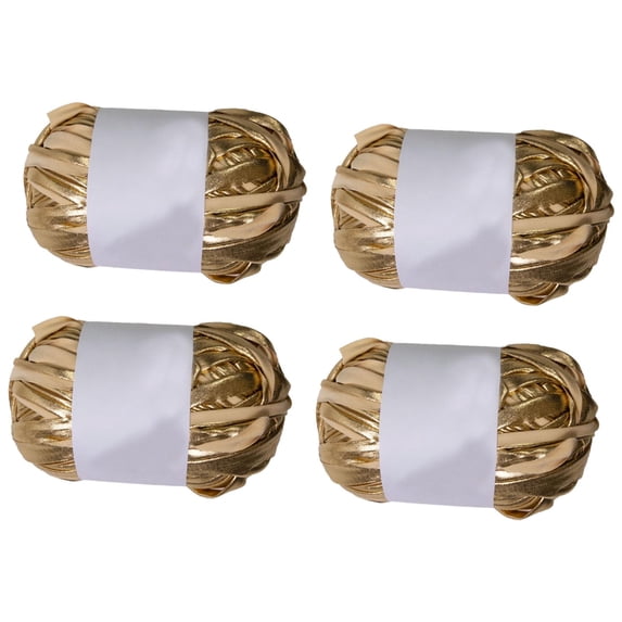 yotijay 4 Pieces T-shirt Yarn Crochet Bag Yarn Cloth Yarn Knitting Yarn for DIY Gold