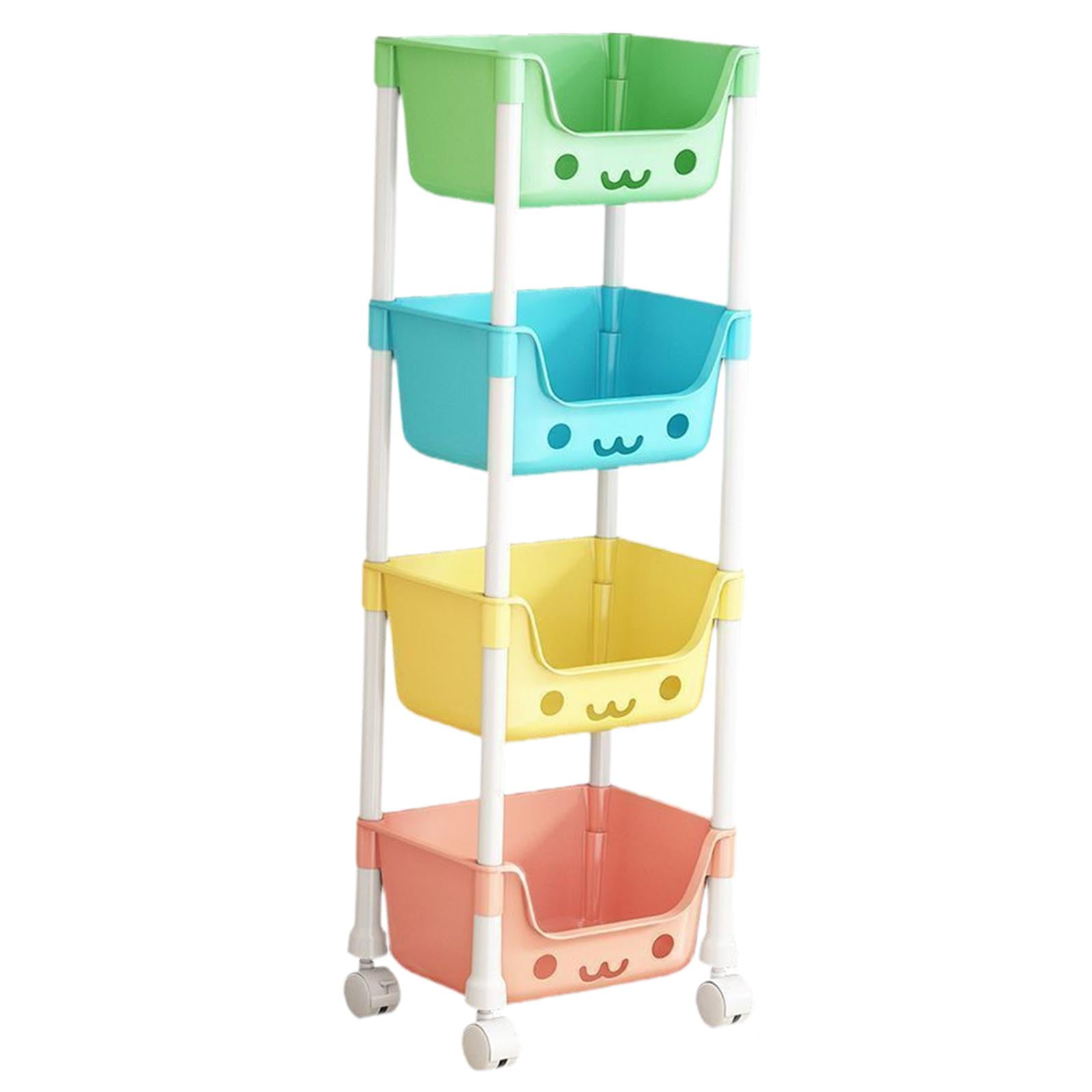 Ffe Carts yotijay 4 Tier Utility Cart Serving Cart Rolling Trolley on Wheels ...