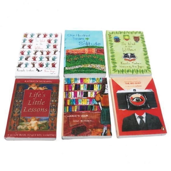 yotijay 4 x 6 Pieces 1:12 Scale Miniatures Dollhouse Books Dollhouse