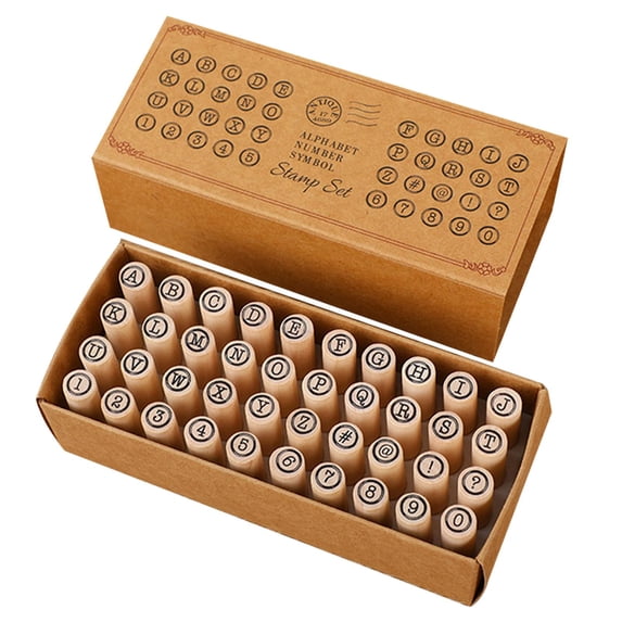 yotijay 40 Pieces Alphabet Stamps Cylinder Decorative Seal Set Stamper Letter Stamps for A