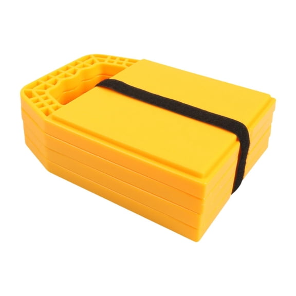 yotijay 4Pcs RV Stabilizing Jack Pads Interlocking Design Nonslip Leveling System with Strap for Campers Garage Trip SUV Trailer