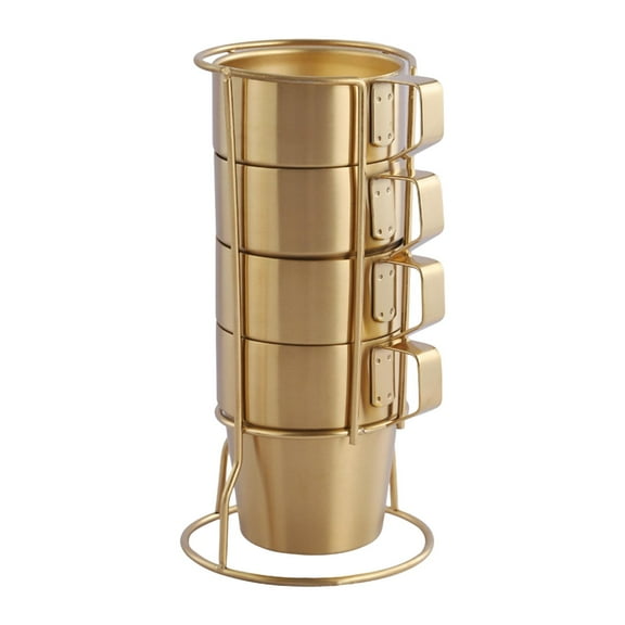 yotijay 4Pcs Stackable Stainless Steel Coffee Cup Tea Cups Multipurpose Camping Cups for