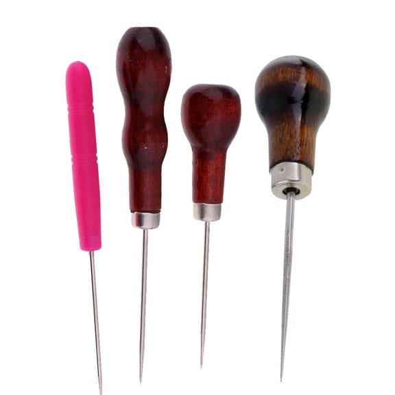 yotijay 4Pcs / set Canvas Leather Tent Sewing Awl Hand Stitcher Leathercraft
