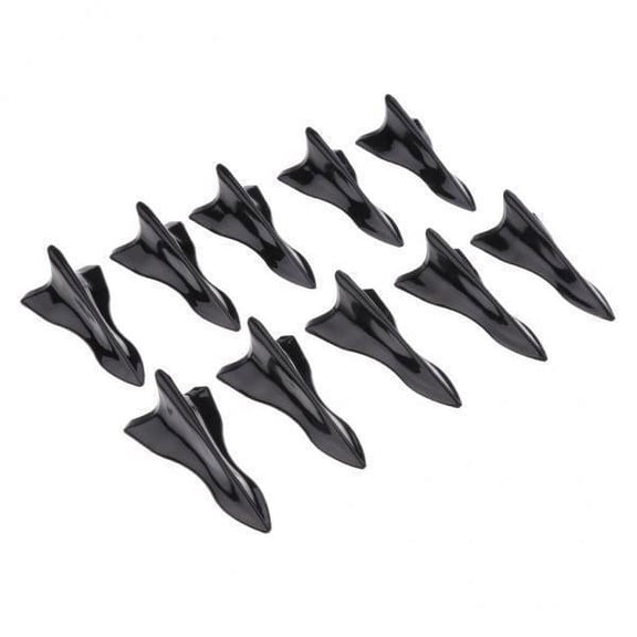 yotijay 4X 10 Pieces Black Pattern Air Generator Fin For Car Spoiler