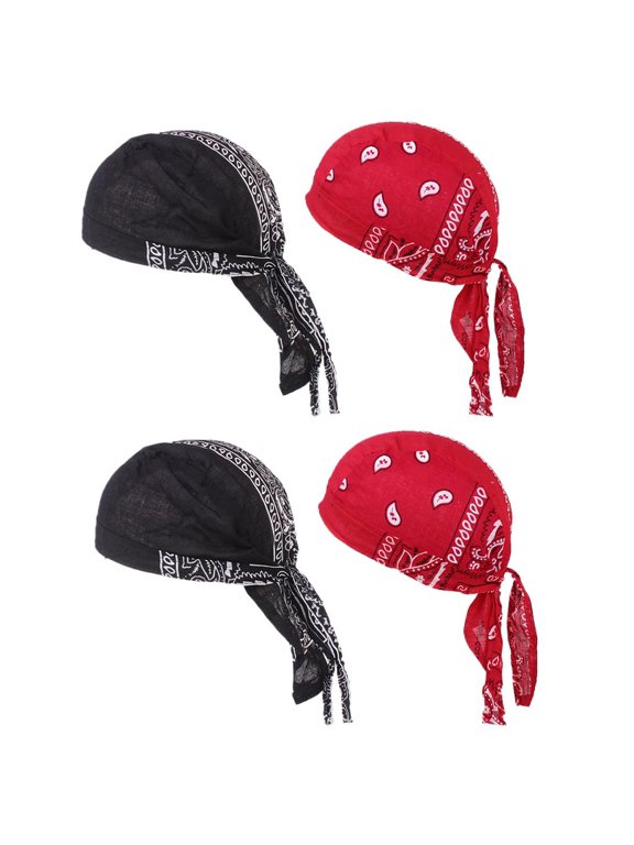 4pc Men's Turban Hat Cotton Chemo Cancer Beanie Headscarf Headwear