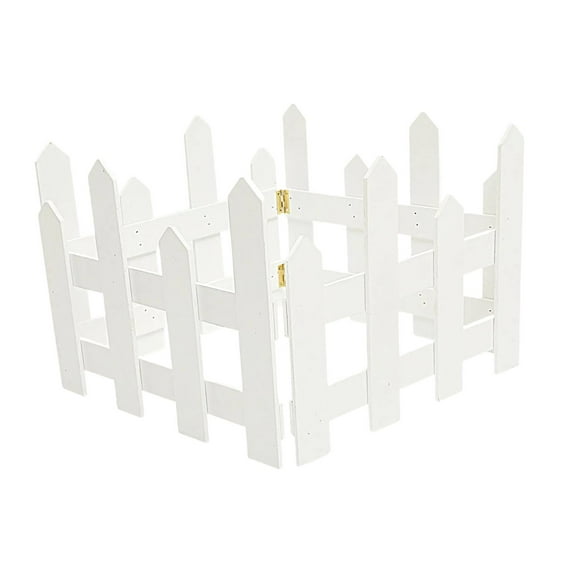 yotijay 4x Christmas Tree Fences Sturdy Garden Picket Fences for Pets Family Holiday White