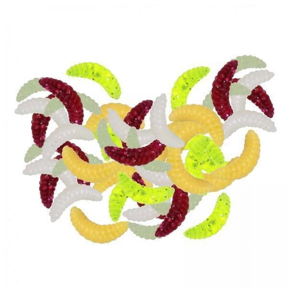yotijay 4x Fishing Accessories Mini-Size Grub Shape Fishing Maggots Worms Toy