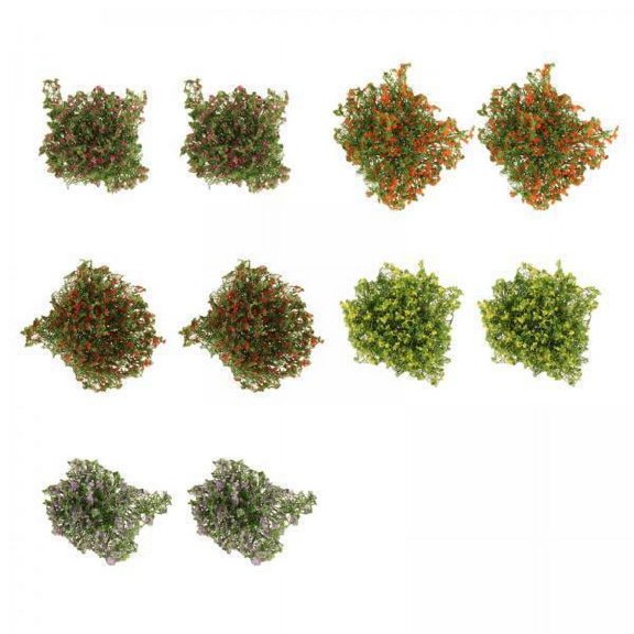yotijay 4x10x Miniature Flower Cluster for Architectural Model Scenery Landscape Decor Mixed Color