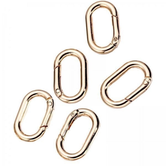 yotijay 4x5 Pieces Spring Oval Rings 1" Oval Carabiners for Purse Jewelry Making Craft Rose Gold