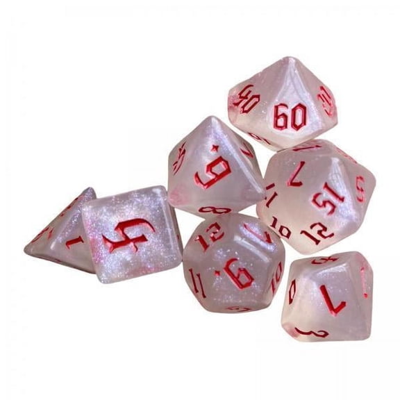yotijay 4xAcrylic Polyhedral Dices Toys Math Teaching for Parties Table Games Red