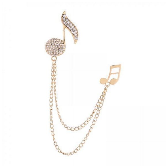 yotijay 4xMusic Notes Brooch Pin Premium Lapel Pin for Gift Shawl Ceremony Gold
