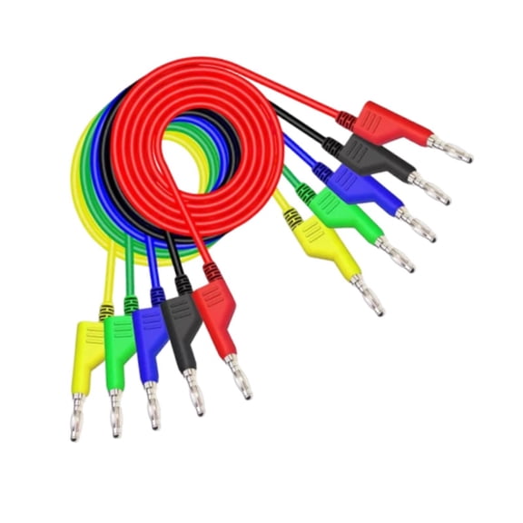 yotijay 5 Pieces Double Ended Banana Plug Test Leads,1000V 15A Compact Sturdy Electrical 300cm