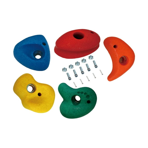 yotijay 5 Pieces Rock Wall Climbing Kits with Mounting Hardware Colourful Climbing Rocks Small