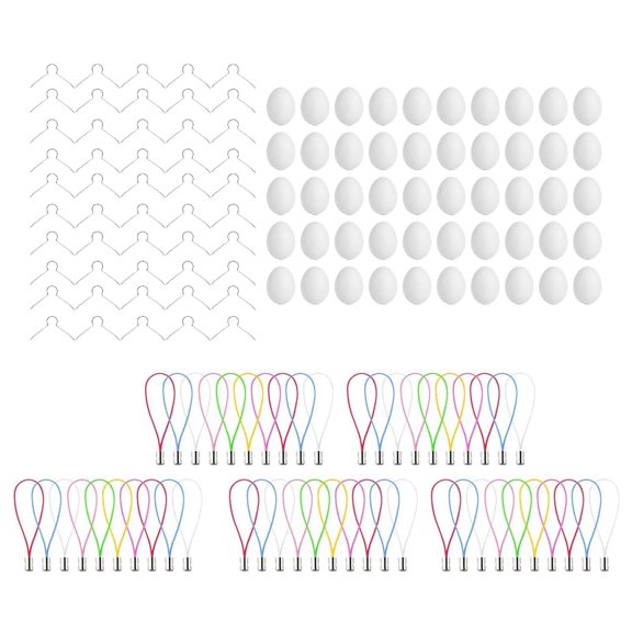 yotijay 50 Pieces DIY Unpainted Easter Eggs Kit Crafts Portable Lightweight Supplies