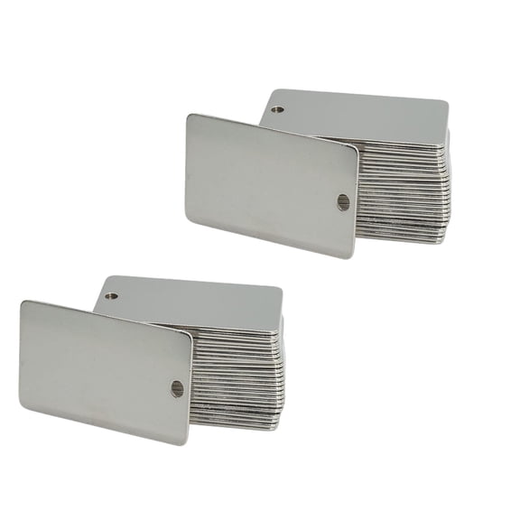 yotijay 50 Pieces Metal Engraving Blanks Durable Rectangle Blank Tags Plant Labels Plant