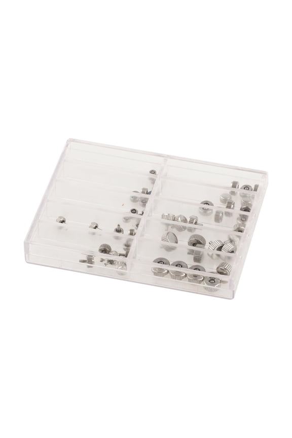 50 Pieces Mixed Watch Crown with Storage Box Watch Accessory for Watchmakers
