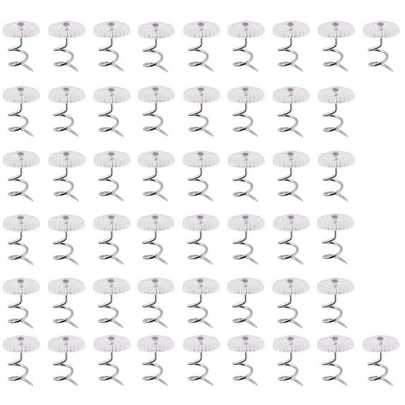 yotijay 50Pcs Clear Head Bedskirt Pins Twist Push Pins For Sofa Repair Upholstery _S/ Round Shape S 50 Pack