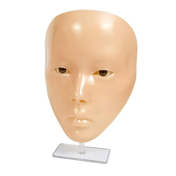 yotijay 5D Makeup Practice Face Realistic Manikin Model Washable Doll Flat Head Silicone
