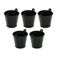 thumbnail image 1 of yotijay 5Pcs Galvanized Metal Buckets Ice Buckets Crafts with Handle Table Centerpiece Candy Party Favors Paint Organizing Decorative Black, 1 of 9