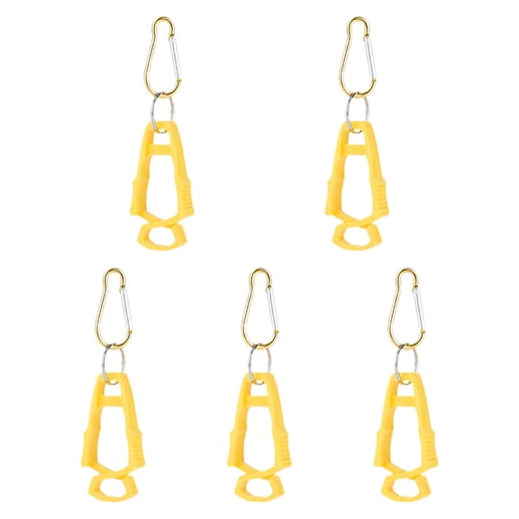 yotijay 5Pcs Outdoor Aluminum Alloy Keeper Hanger Multipurpose Hook Yellow