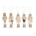 thumbnail image 1 of yotijay 5x Wooden s Nutcracker Christmas Ornaments Home Decor White Gold, 1 of 9