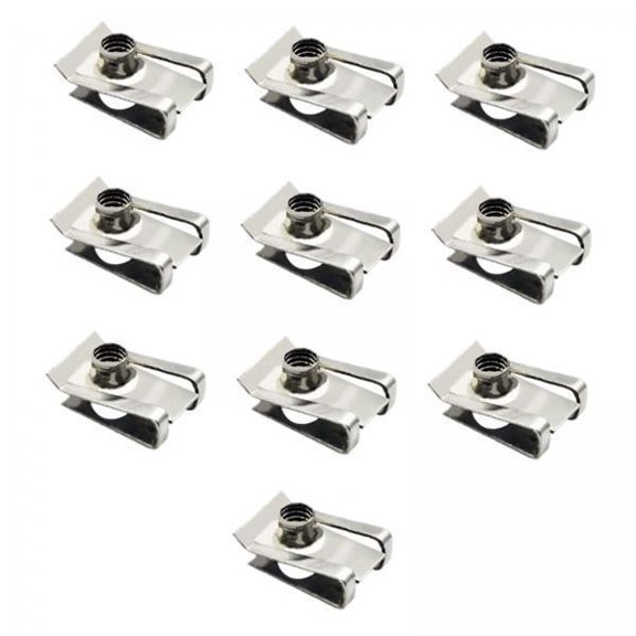 yotijay 5x10Pcs U Type Clips with Thread U Type Fastener Nut Mounting Clip M4