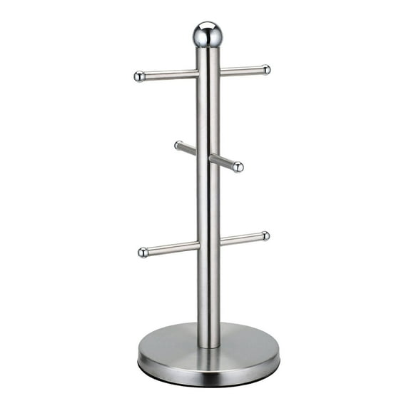 yotijay 6 Hooks Mug Holder Stainless Steel Accessory Countertop Mug Rack for Coffee Mugs
