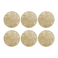 thumbnail image 1 of yotijay 6 Pieces 4" Drink Coasters Set Beverage Cup Pad for Office Home Dining Table Gold, 1 of 9