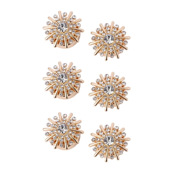 yotijay 6 Pieces Cufflink Trendy Rhinestone Button Covers for Party Business B