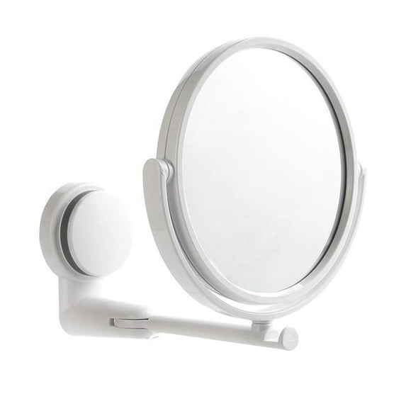 yotijay 6" Wall Mount Makeup Beauty Mirror Folding Mirrror Bathroom Shaving Wall Mirror White
