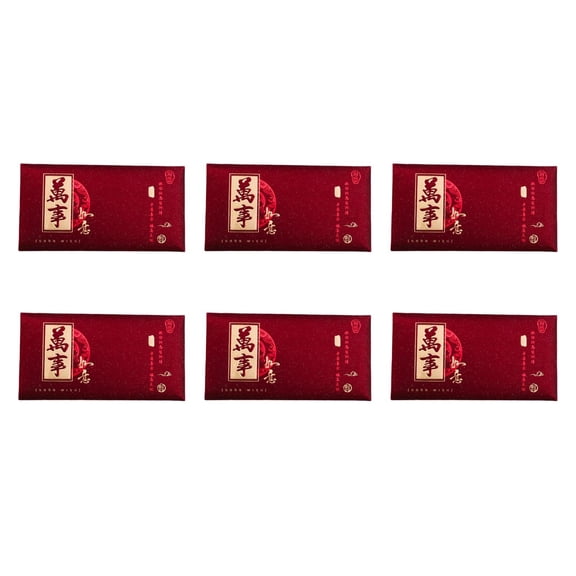 yotijay 6Pcs Chinese Lunar New Year Red Envelope Lucky Money for Birthday Graduation A