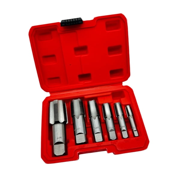 yotijay 6Pcs NPT Pipe Taps DIY with Storage Box " 3/4" 1/2" 3/8" 1/4" 1/8"