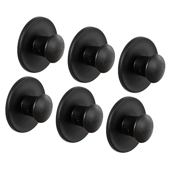 yotijay 6Pcs Self Adhesive Cabinet Knobs Hardware Round for Bathroom Drawers Dresser Black