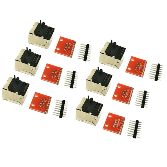 yotijay 6pcs 8-P Pin Connector and Breakout Board Adapter Kit Check Ethernet
