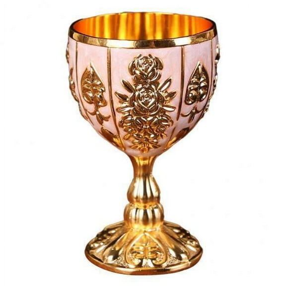 yotijay 6x Goblet Embossed Cup Elegant Cup Glass Drinkware