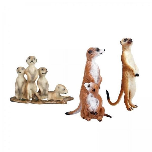 yotijay 6x3pcs Simulation Standing Meerkat Figure Desktop Ornament