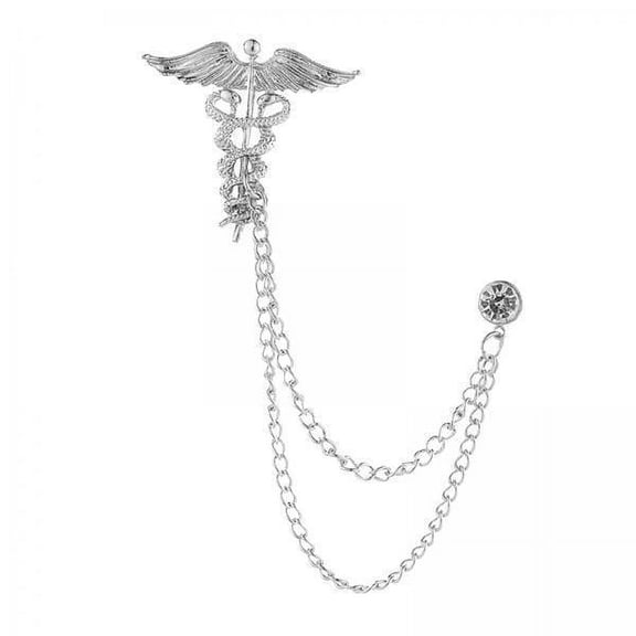 yotijay 6xSuit Brooch with Chain Fashion Wedding Brooch Pin Jewelry Angel Wing Brooch Argent