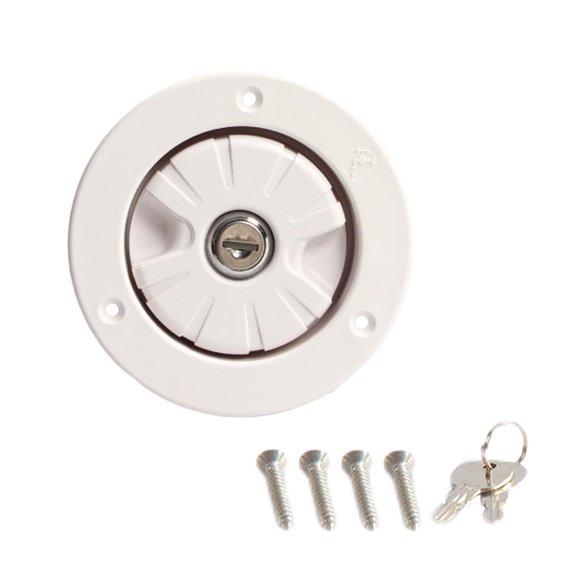 yotijay 78mm Water Inlet Filler, Dustproof Lockable Lock ,Filler Cover Tank, Inlet Fill White