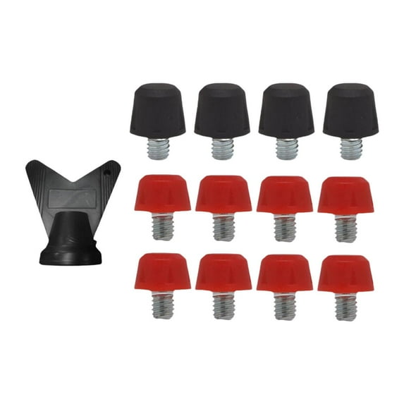 yotijay 8 Pieces Football Shoe Spikes Rugby Shoes Firm Ground Lightweight Football Black 11mm Red 8mm
