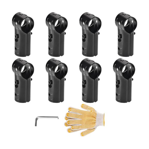 yotijay 8 Pieces T Pipe Clamp Connector Easy Installation Accessories High Hardness Tube