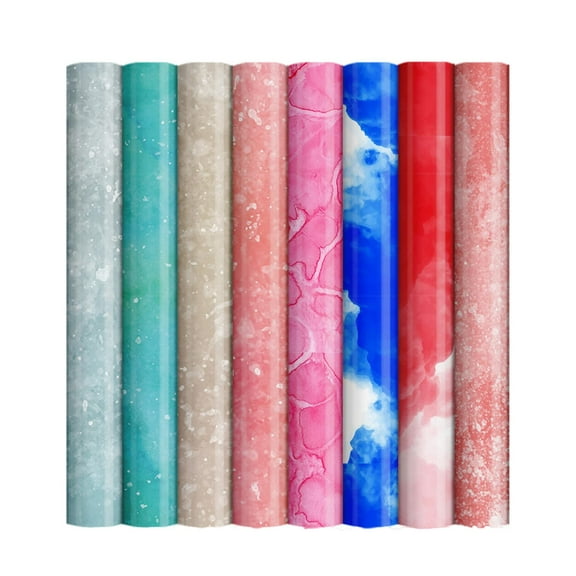 yotijay 8 Sheets Infusible Transfer Ink Sheets 8 Infusible Watercolor Marble Sublimation Paper